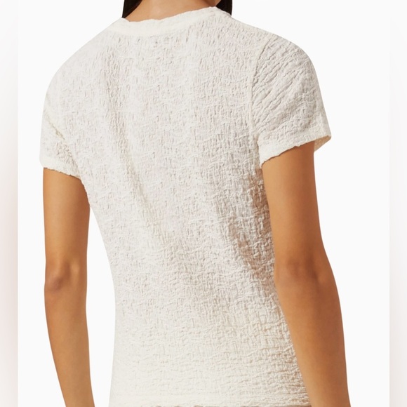 Vince Smocked Shrunken Shirt in Off White/Cream Cotton Blend Size Medium NWOT - Picture 6 of 10